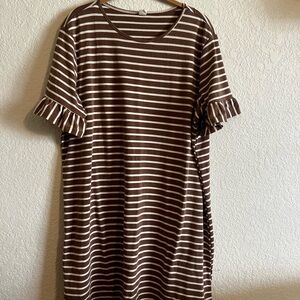 Brown Striped Dress